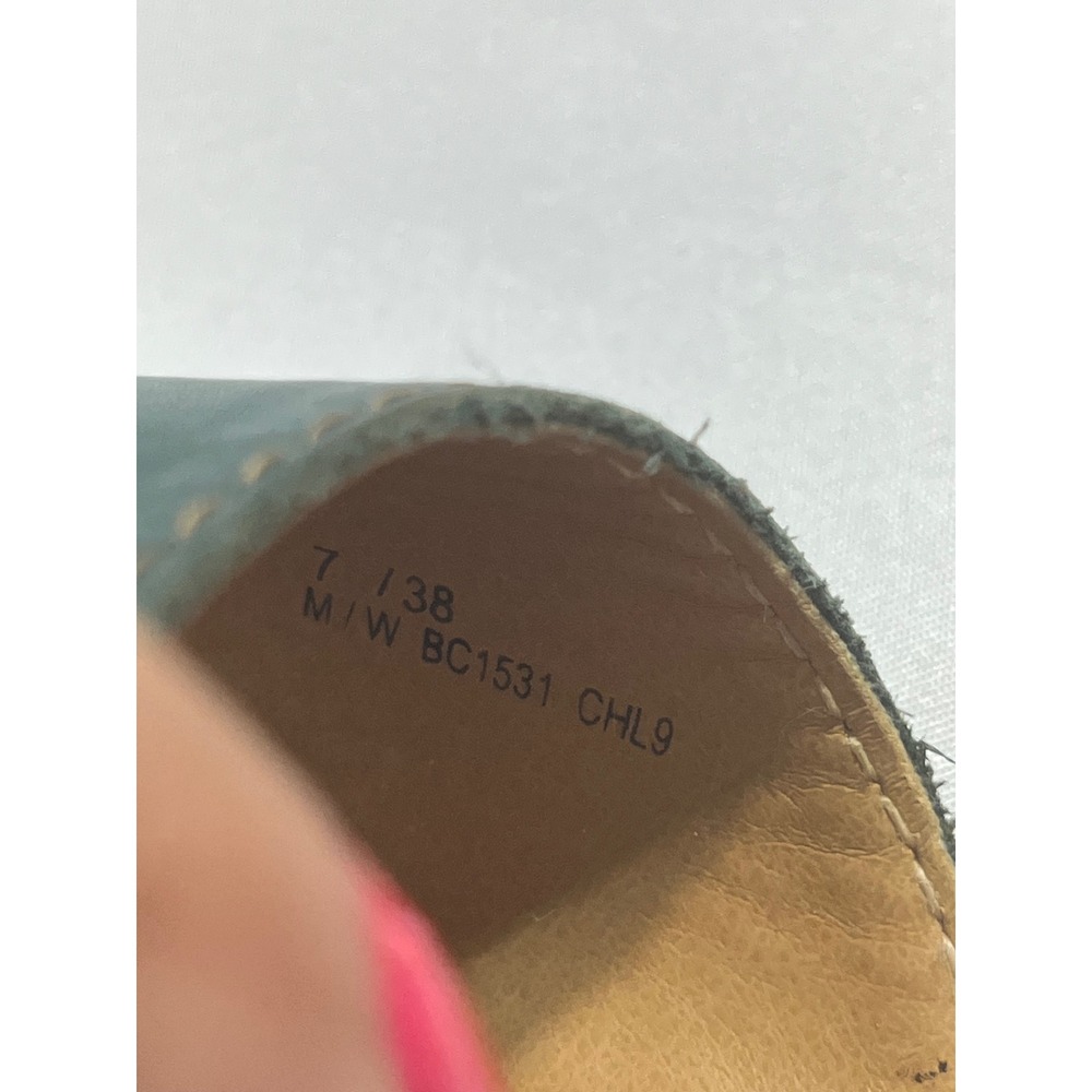 B.O.C. Born Concept Slide Sandal Women 7 Green Leather Buckle Slide Flat Comfort - Picture 10 of 10